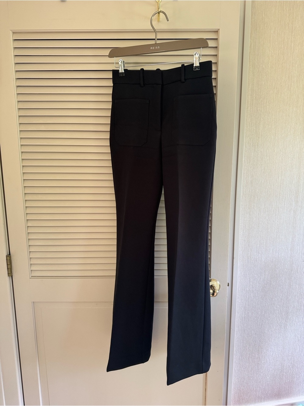 Reiss Black Boot-Cut Trousers with Patch Pockets - Picture 11 of 11